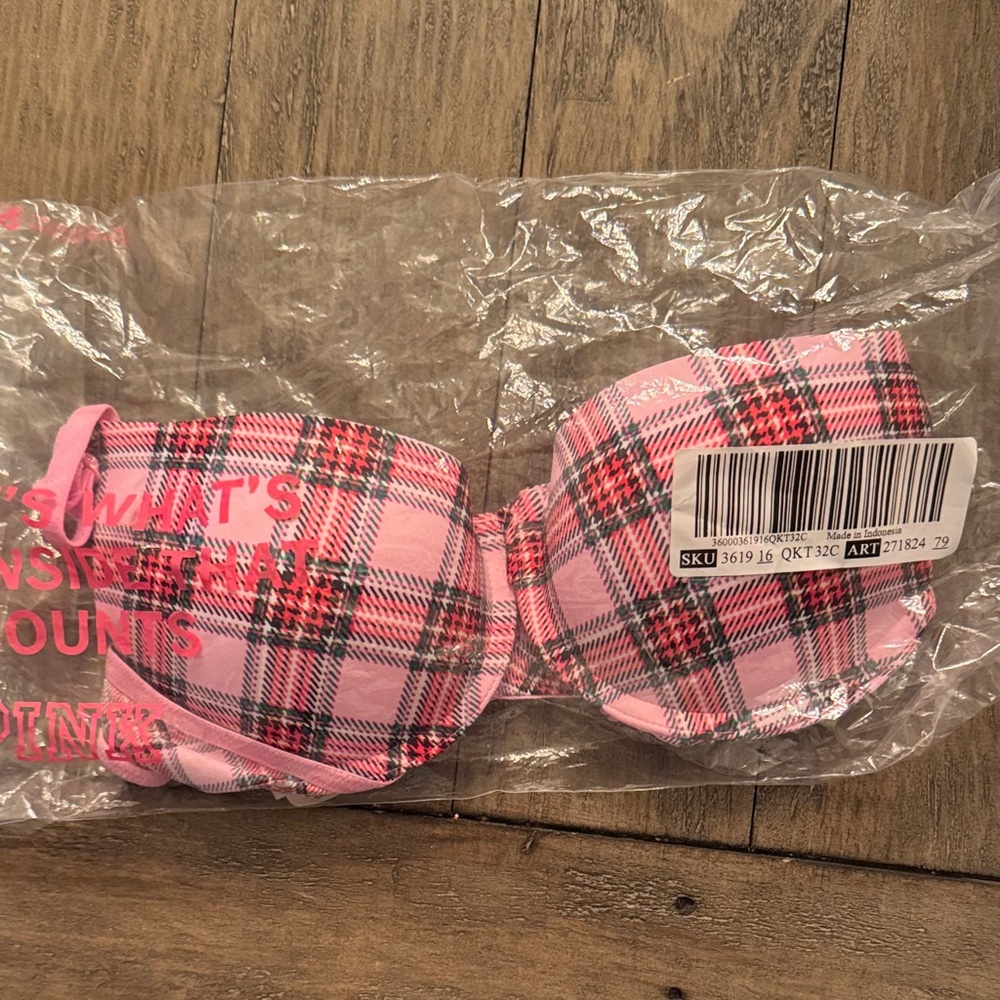 PINK Victoria's Secret Light Pink Strapless Bra